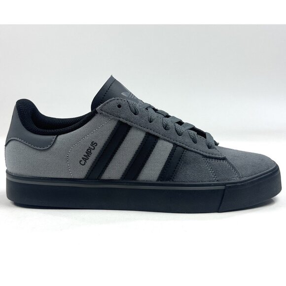 Adidas Original Campus Vulc Gray Black Mens 8.5 Shoes Sneakers Athletic JQ6359 - Picture 1 of 10